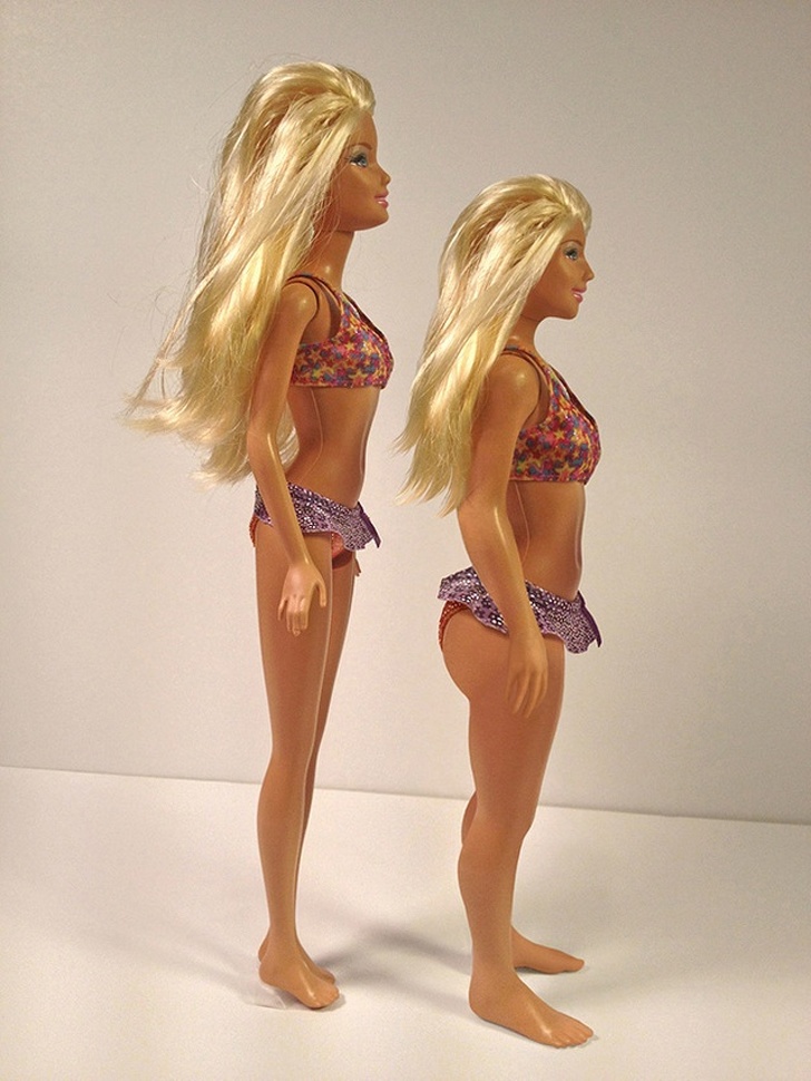 Barbie’s proportions compared to an average 19-year-old’s