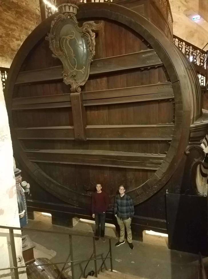 This is the world’s largest wine barrel. It was built in 1751 and it holds 58,124 gallons of wine.