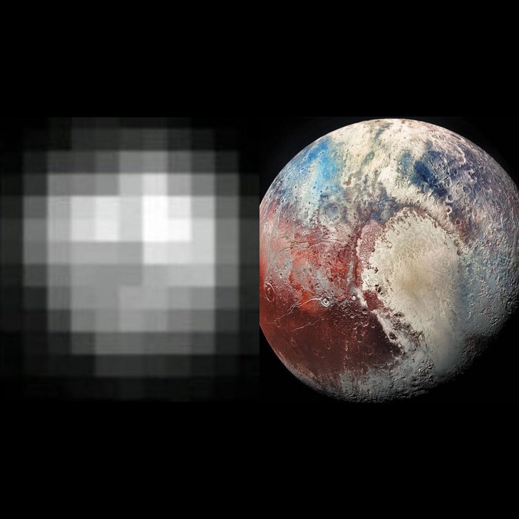 2 photos of Pluto, 24 years apart (1994-2018)