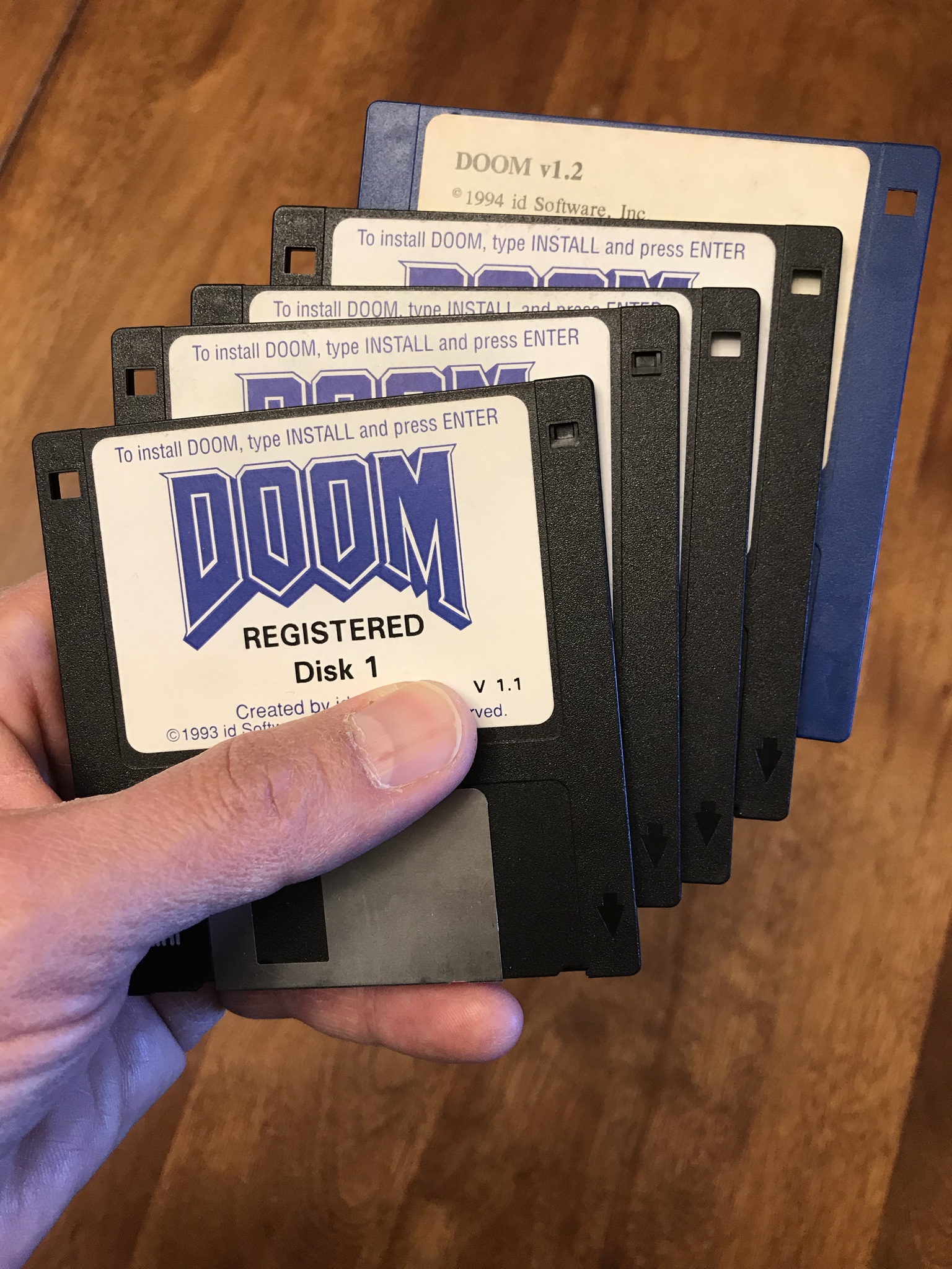 work meme of Doom game floppy disks