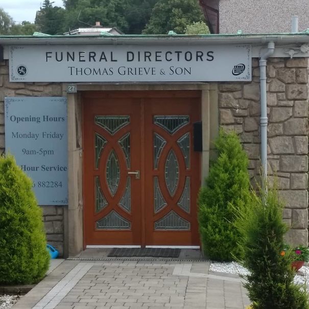 funny name door - Funeral Directors Thomas Grieve & Son 27 Opening Hours Monday Friday 9am5pm Hour Service 5882284 111 Trt1 1 1 11 1 1