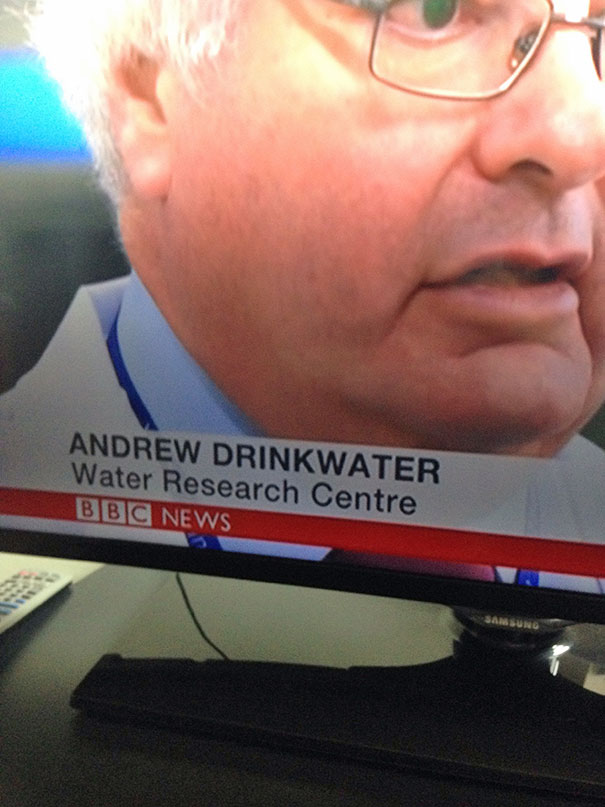 funny name andrew drinkwater - Andrew Drinkwater Water Research Centre Bbc News