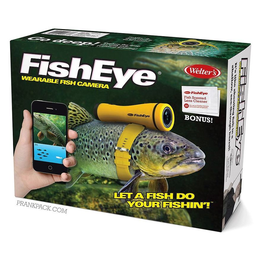 fish eye prank box - FishEye Welter's Wearable Fish Camera Books FishEye Fish Scented Lens Cleaner FishEye Bonus! 1111 Prankpack.Com Letafish Do Your Fishint"