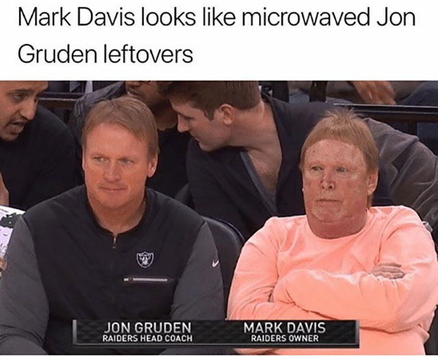 jon gruden mark davis microwave - Mark Davis looks microwaved Jon Gruden leftovers Jon Gruden Raiders Head Coach Mark Davis Raiders Owner