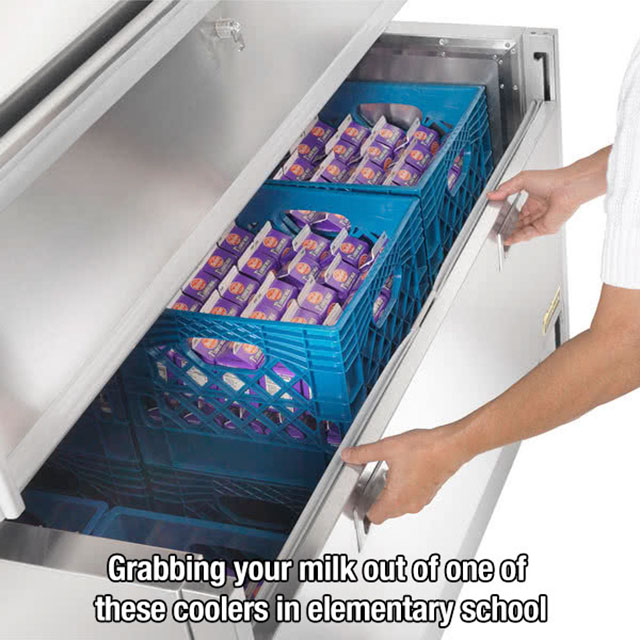shelf - 22 Grabbing your milk out of one of these coolers in elementary school