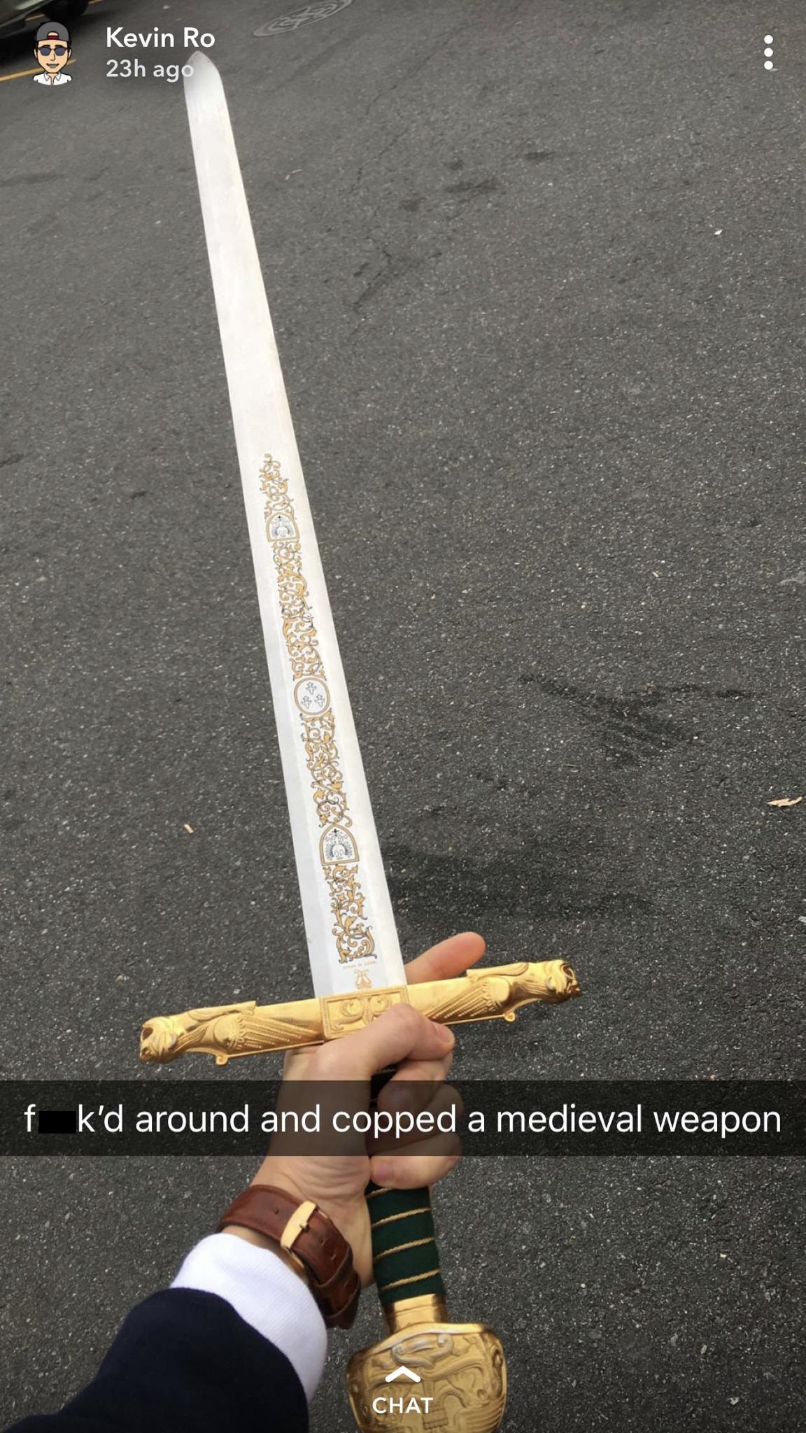 sword - Kevin Ro 23h ago f k'd around and copped a medieval weapon