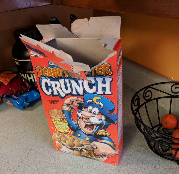 “How my wife opens cereal”