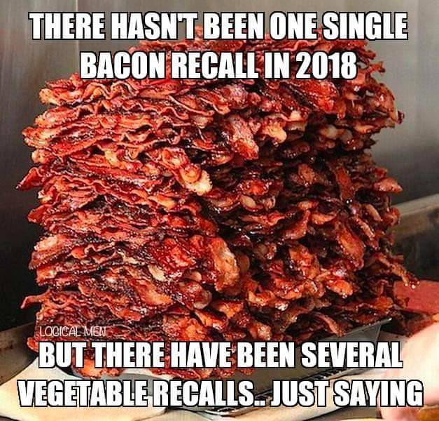 happy birthday bacon - There Hasnt Been One Single Bacon Recall In 2018 Logical Men But There Have Been Several Vegetable Recalls.. Just Saying