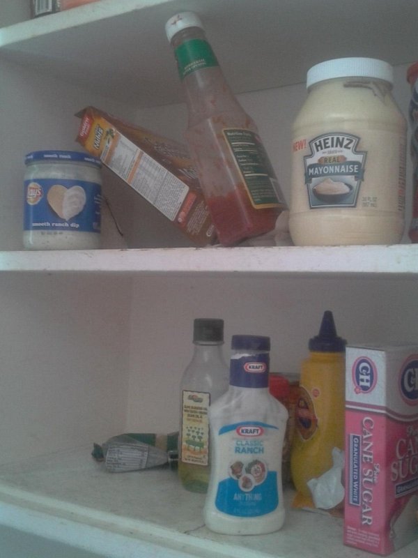 This guy apparently didn’t think that ranch, mayo, and any other condiment should be refrigerated.