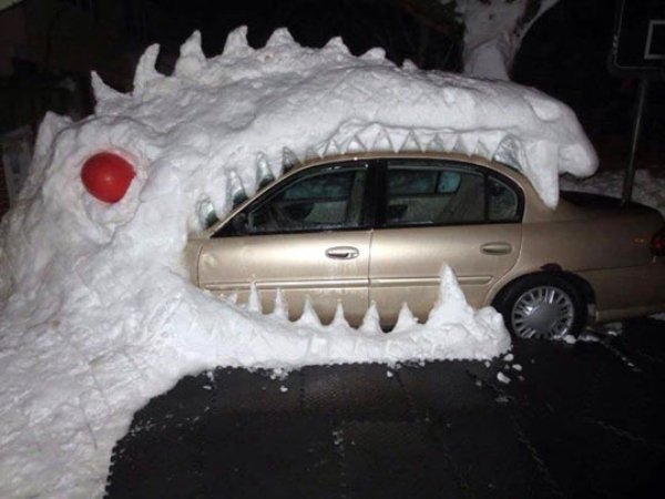 funny car in snow