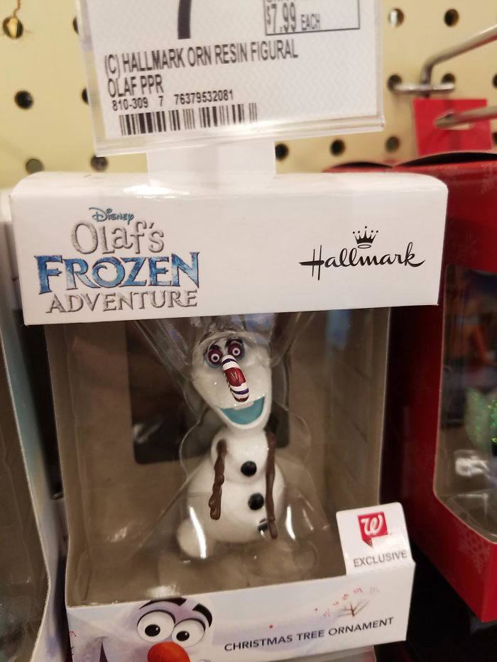 r crappydesign nightmares - C Hallmark Orn Resin Figural Olaf Ddr 810309 7 76379532081 Disney Olaf's Frozen Hallmark Adventure W Exclusive Christmas Tree Ornament