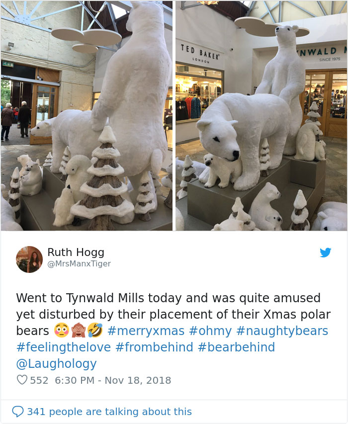 funny christmas fails - Ted Bake Nwald Since 1975 Ruth Hogg Tiger Went to Tynwald Mills today and was quite amused yet disturbed by their placement of their Xmas polar bears O S 552