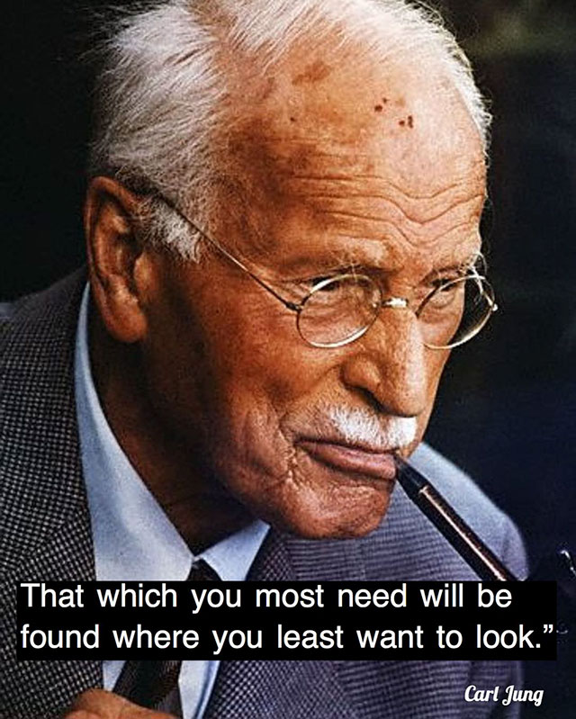 fact carl jung - That which you most need will be found where you least want to look.". Carl Jung