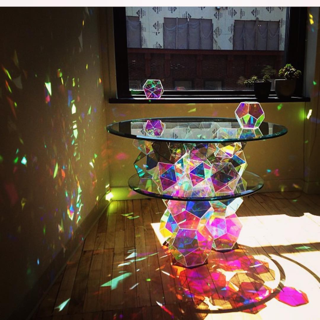 A sparkling prism coffee table for your living room