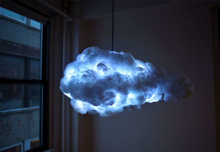 Bring the night sky into the bedroom with a cloud ceiling lamp.
