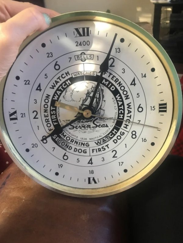 measuring instrument - Xiii 2400 23 6 7 Bells Watche On Wato !! Midw Watch Crnoon W Stol.Ct Usro Orenoon First Watch National Ix N Wata arena 635 Fora Opyright Mory 1938 Nautica Pning W Ical Clochod o 1 Nd Dog Watch St Dog 0 b 5 1 3 4 1918 Iii