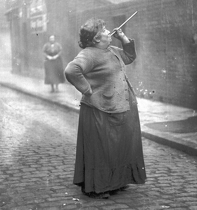 A ‘Knocker-up’ was hired to ensure that people would wake up on time for their jobs. Mary Smith earned sixpence a week shooting dried peas at sleeping workers’ windows in East London in the 1930s. She would not leave a window until she was sure that the workers had woken up.