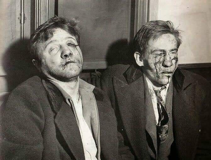 Two “Cop Killers” photographed after interrogations, 1920s