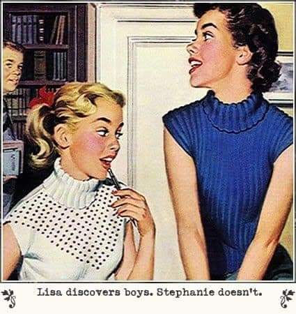 memes - lisa discovers boys stephanie doesn t - Lisa discovers boys. Stephanie doesn't.