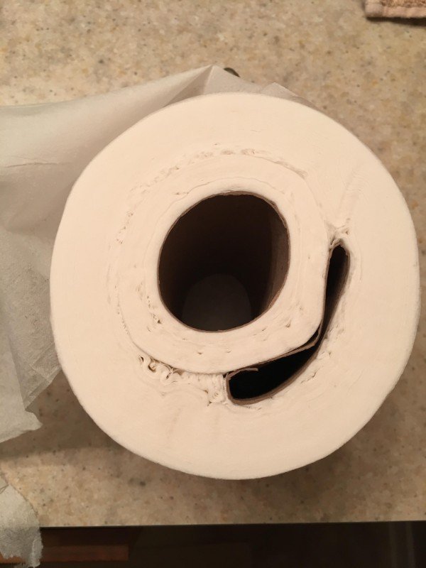 “My toilet paper has two cardboard tubes in the roll.”