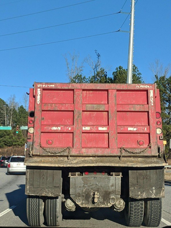 Every tire on this truck has a different tread pattern