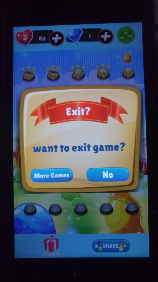 arcade game - Exit? want to exit game? More Games No E
