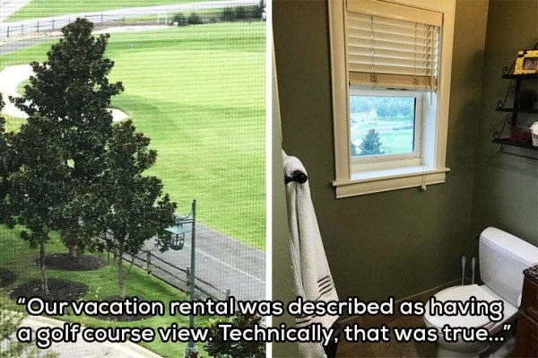 house - "Our vacation rental was described as having za golf course view. Technically, that was true.