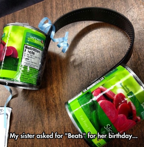 beet headphone - Safeway Nutrition Facts Sora Baz ta Fat Free Fe My sister asked for "Beats" for her birthday...
