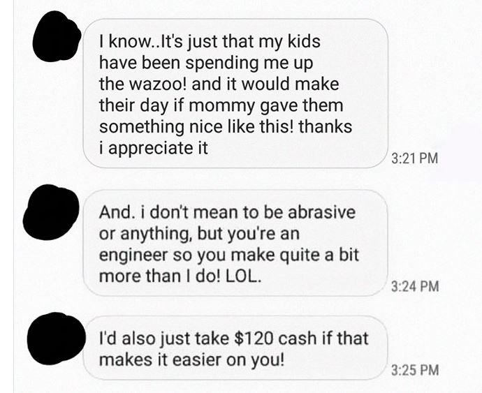 Entitled Woman Asks Co-worker For a $120 Tablet for Her Kids