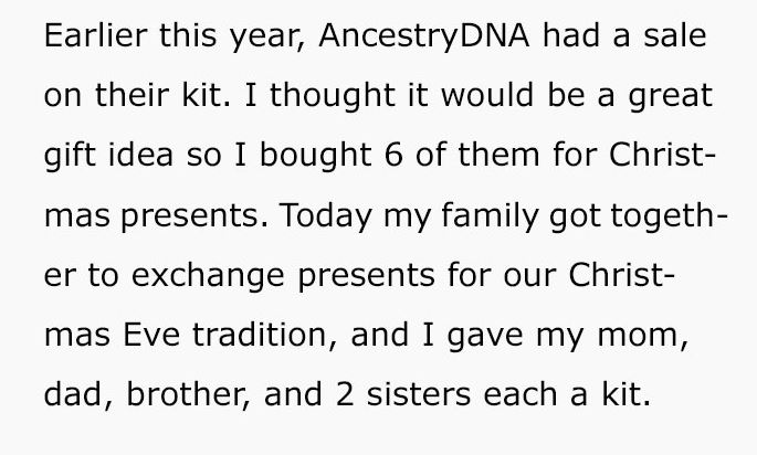 Guy buys DNA test for Christmas and changes their lives forever