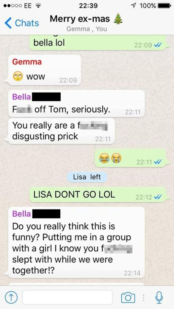 Brave man makes group chat with all his past girlfriends