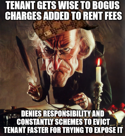 memes - mcjuggernuggets christmas series - Tenant Gets Wise To Bogus Charges Added To Rent Fees Denies Responsibility And Constantly Schemes To Evict Tenant Faster For Trying To Expose It