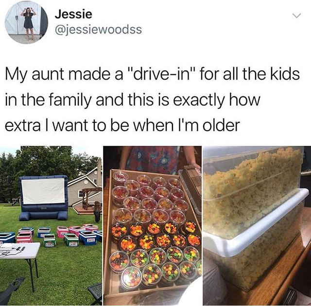 my aunt made a drive - Jessie My aunt made a "drivein" for all the kids in the family and this is exactly how extra I want to be when I'm older