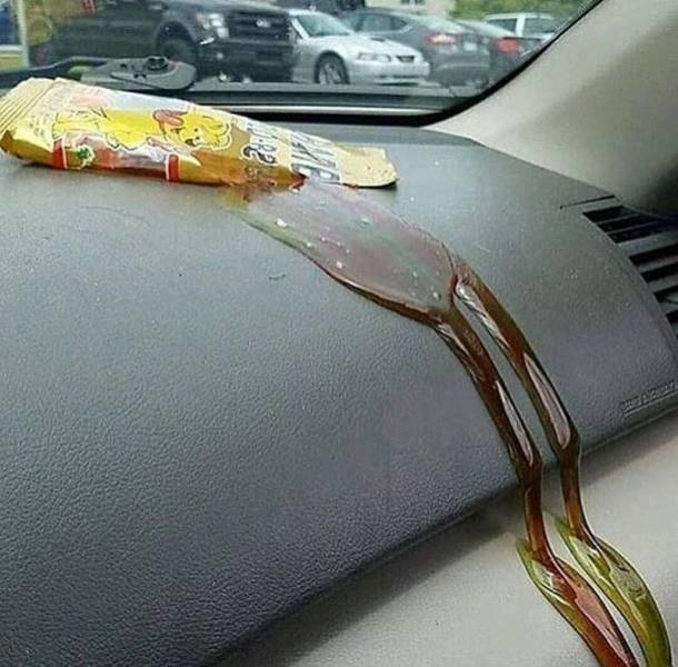 haribo melted in car