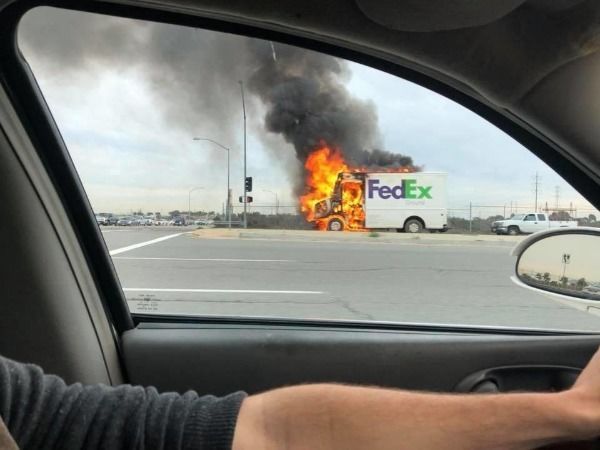 fedex truck on fire meme - FedEx