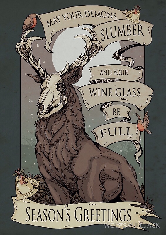 may your demons slumber and your wine glass be full - Ny Your Demons Slumber And Your W Wine Glass 997 Full Season'S Greetings For Wonskulljack