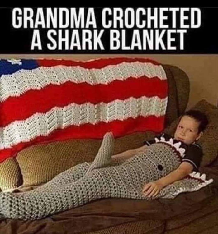michael jackson kids meme - Grandma Crocheted A Shark Blanket