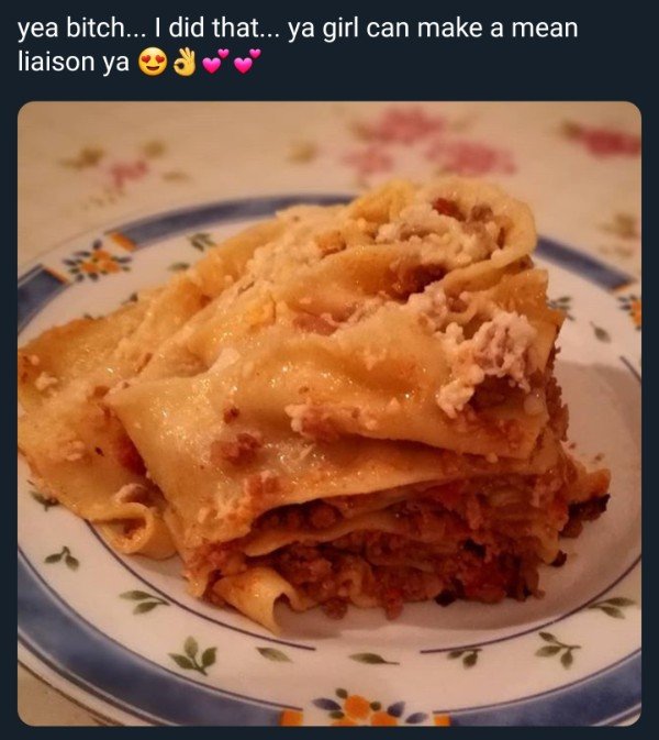 recipe - yea bitch... I did that... ya girl can make a mean liaison ya