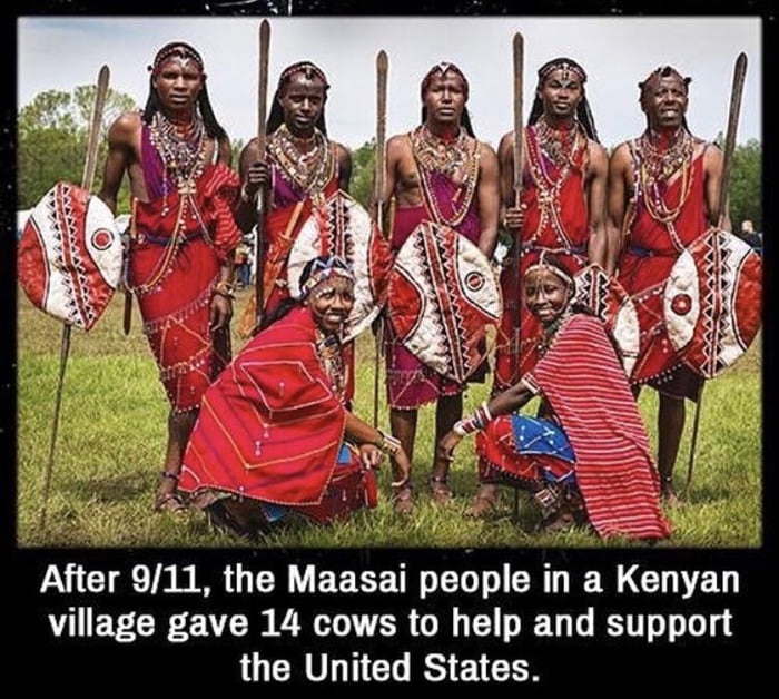 kenya tribes - After 911, the Maasai people in a Kenyan village gave 14 cows to help and support the United States.