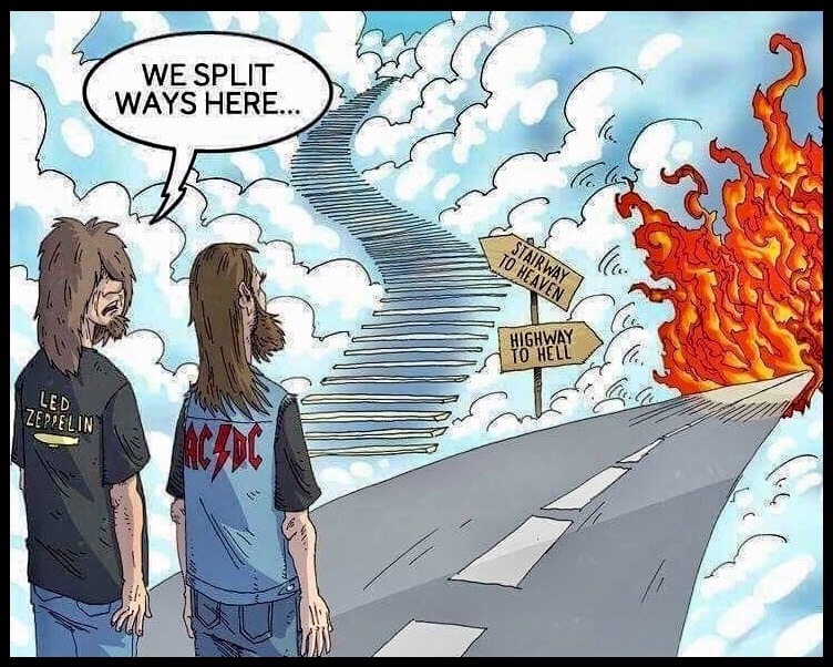 ac dc and led zeppelin - We Split Ways Here... Highway To Hell Led Zeppelin