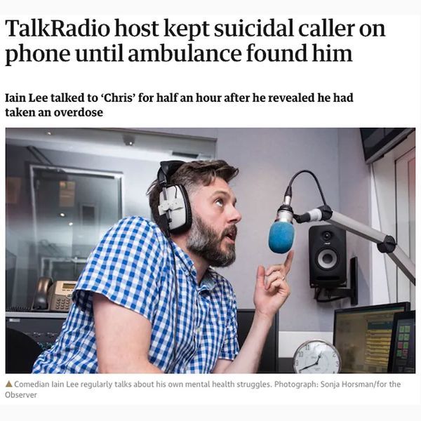 funny ambulance memes - TalkRadio host kept suicidal caller on phone until ambulance found him lain Lee talked to 'Chris' for half an hour after he revealed he had taken an overdose Us A Comedian lain Lee regularly talks about his own mental health strugg