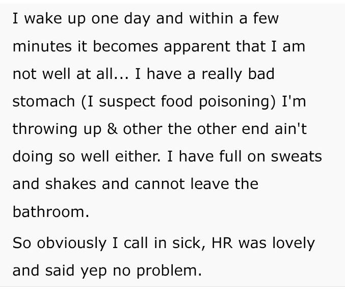 This Employee Was Forced to Work Sick and It Got Messy AF