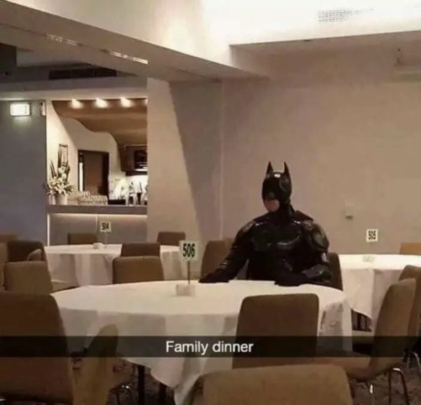 batman family dinner meme - Family dinner