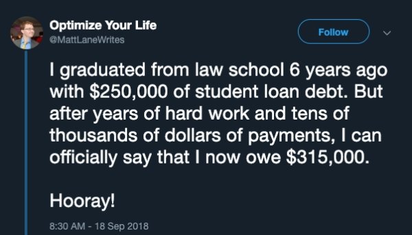 nothing is impossible quotes - Optimize Your Life Writes v I graduated from law school 6 years ago with $250,000 of student loan debt. But after years of hard work and tens of thousands of dollars of payments, I can officially say that I now owe $315,000.