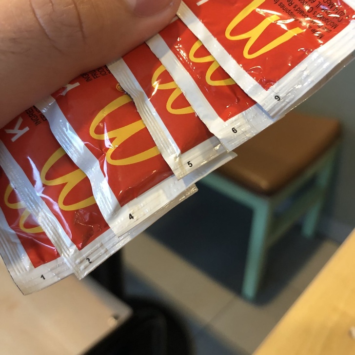 “I realized the lower the number on the McDonald’s ketchup packets, the sweeter it is; the higher, the more sour.”
