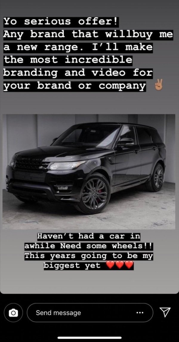 choosing beggars - sudden infant death syndrome - Yo serious offer! Any brand that willbuy me a new range. I'll make the most incredible branding and video for your brand or company 3 Haven't had a car in awhile Need some wheels!! This years going to be m