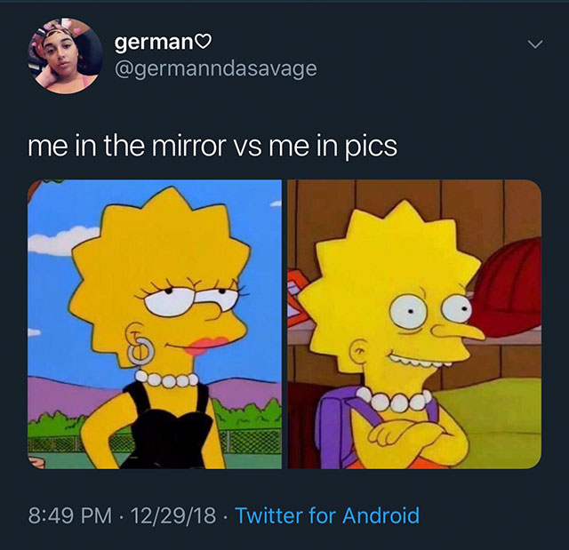 best simpson screenshots - german me in the mirror vs me in pics 122918 . Twitter for Android,