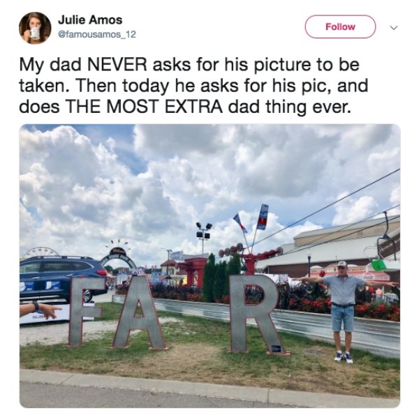 indiana state fair - Julie Amos My dad Never asks for his picture to be taken. Then today he asks for his pic, and does The Most Extra dad thing ever.