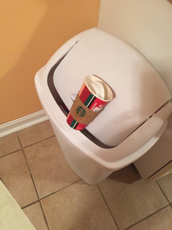 “My dad does this with every single piece of trash he has.”