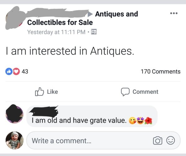 angle - Antiques and Collectibles for Sale Yesterday at Tam interested in Antiques. 0O 43 170 Comment I am old and have grate value. Our Write a comment...